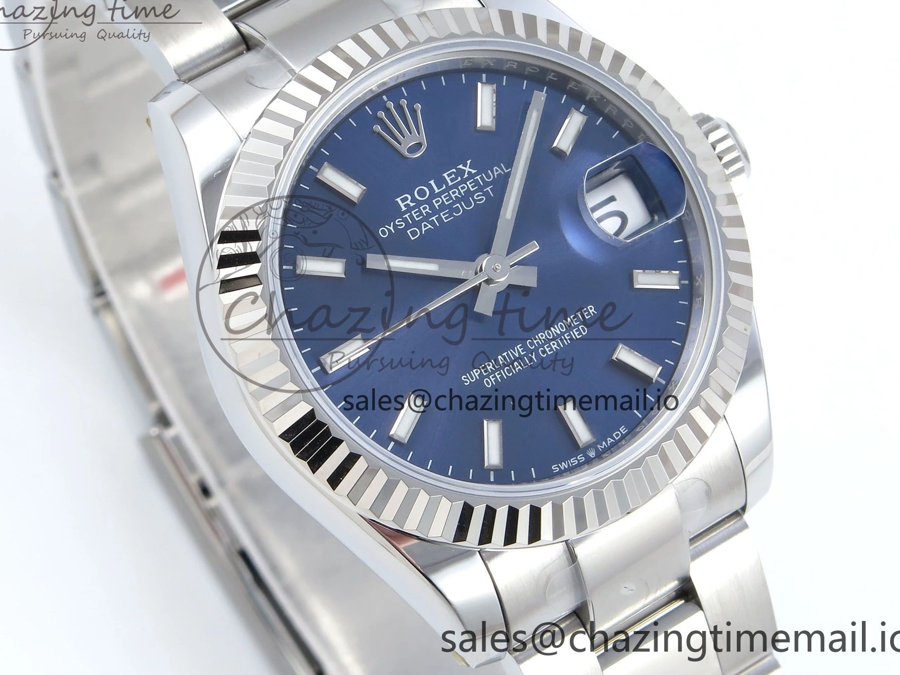 Marker 278274 Dial Stick Blue ARF Oyster 2688 DateJust Edition 904L Best ETA 31 on Steel 1:1 Bracelet SS 0309